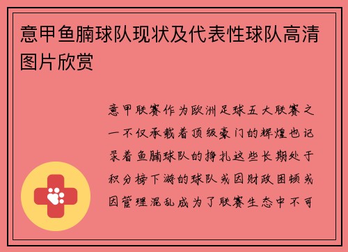 意甲鱼腩球队现状及代表性球队高清图片欣赏